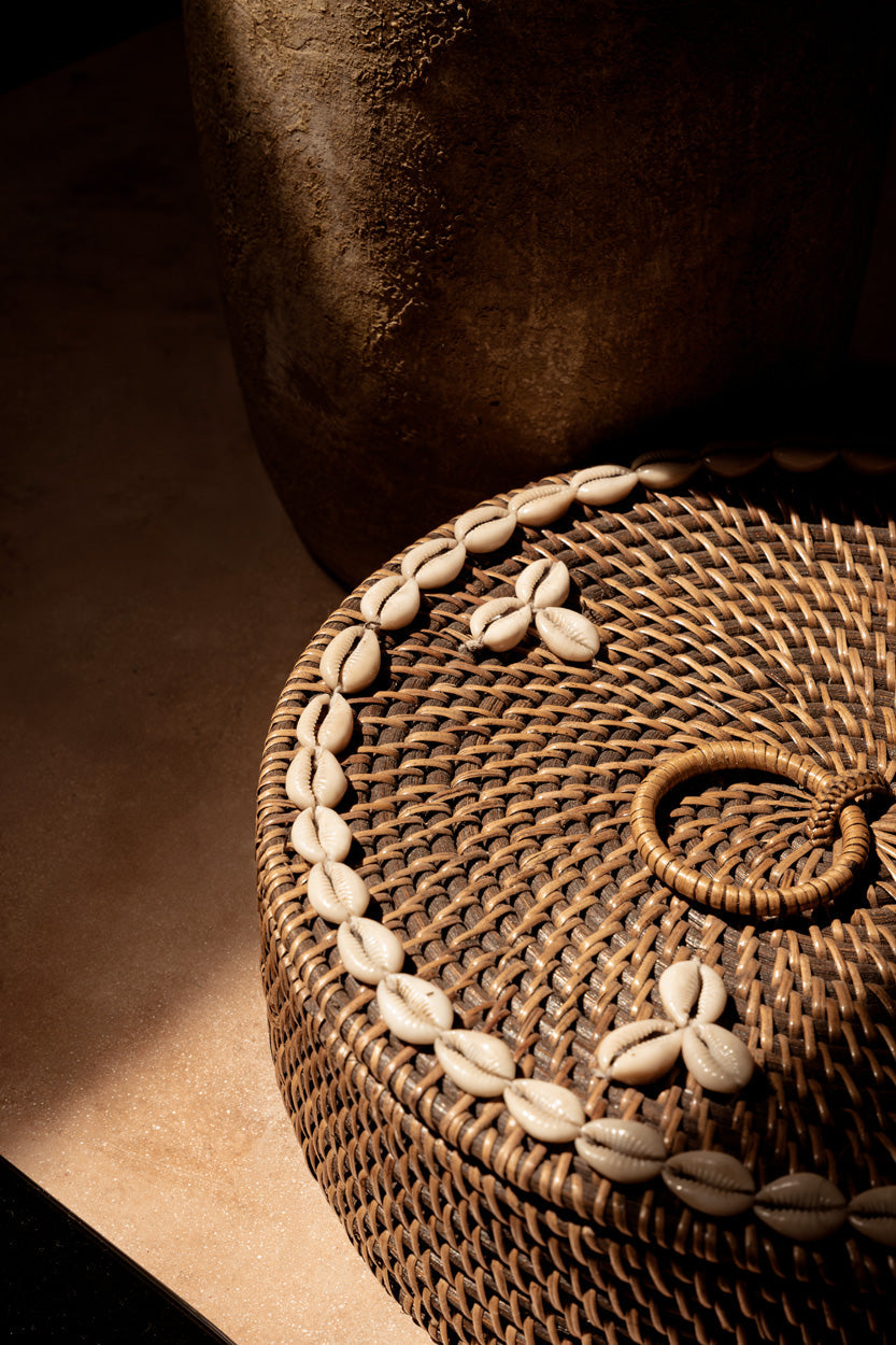 Colonial Compartment Basket, Rattan - Natural Brown