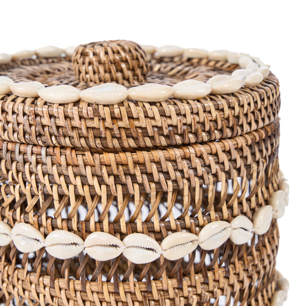 Colonial Shell Storage Bin - Natural Brown