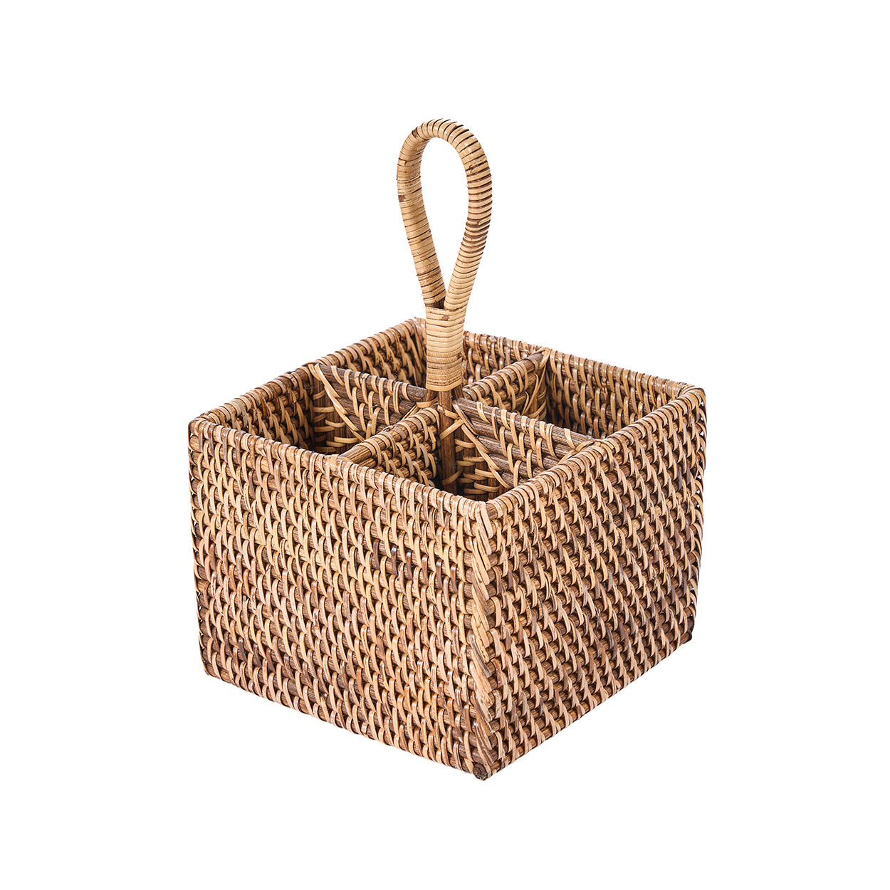 Colonial Cutlery Caddy N°4, Rattan - Natural Brown