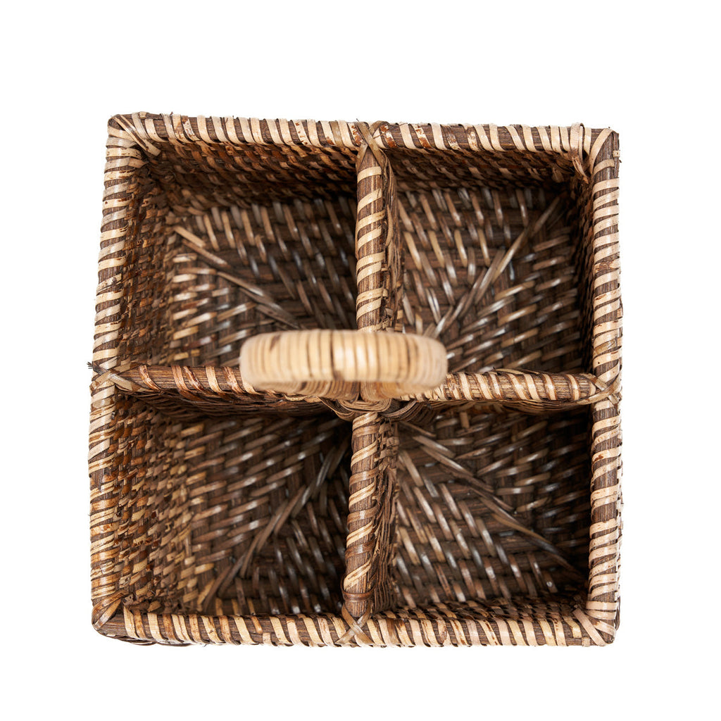 Colonial Cutlery Caddy N°4, Rattan - Natural Brown