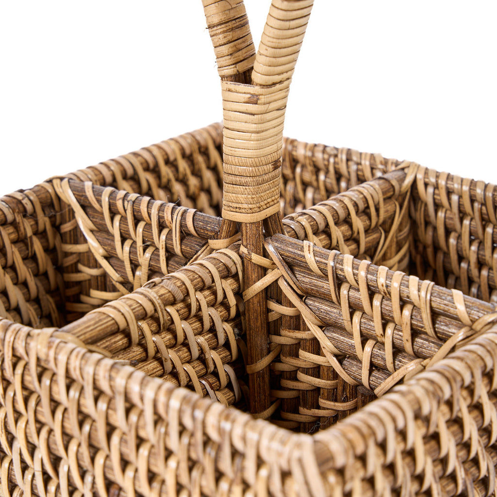Colonial Cutlery Caddy N°4, Rattan - Natural Brown