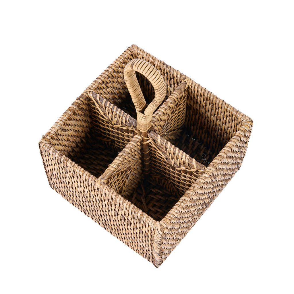 Colonial Cutlery Caddy N°4, Rattan - Natural Brown