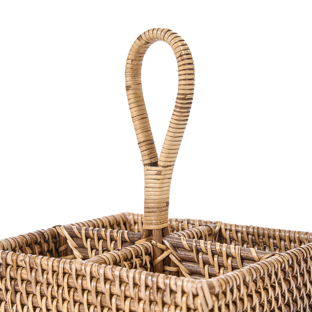 Colonial Cutlery Caddy N°4, Rattan - Natural Brown