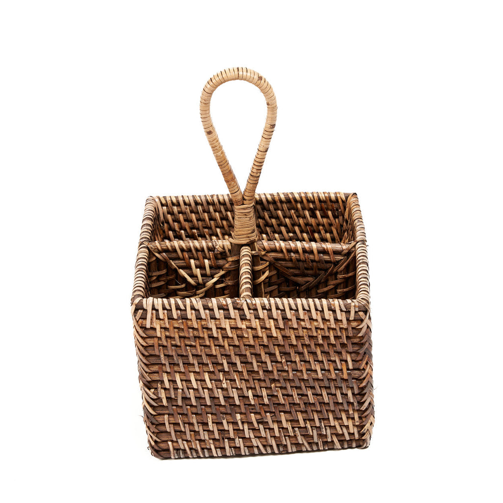Colonial Cutlery Caddy N°4, Rattan - Natural Brown
