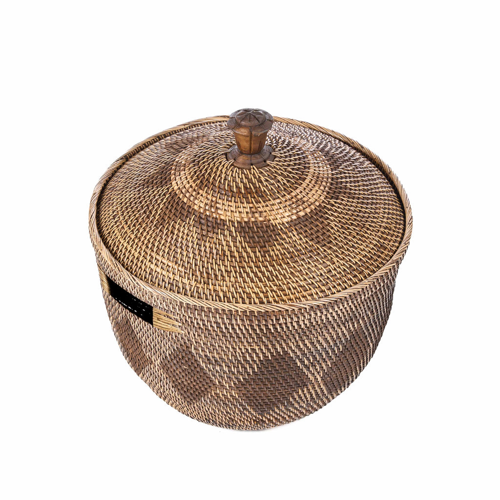Colonial Basket, Storage Crown - Natural Brown, Ø 55, H 52 CM