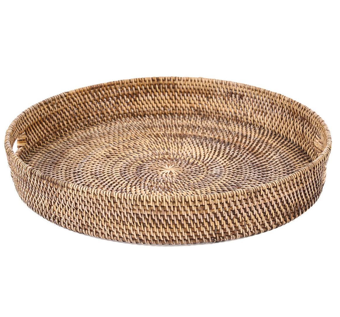 Colonial Carry-All Tray - Natural Brown - D 51, H 8 CM