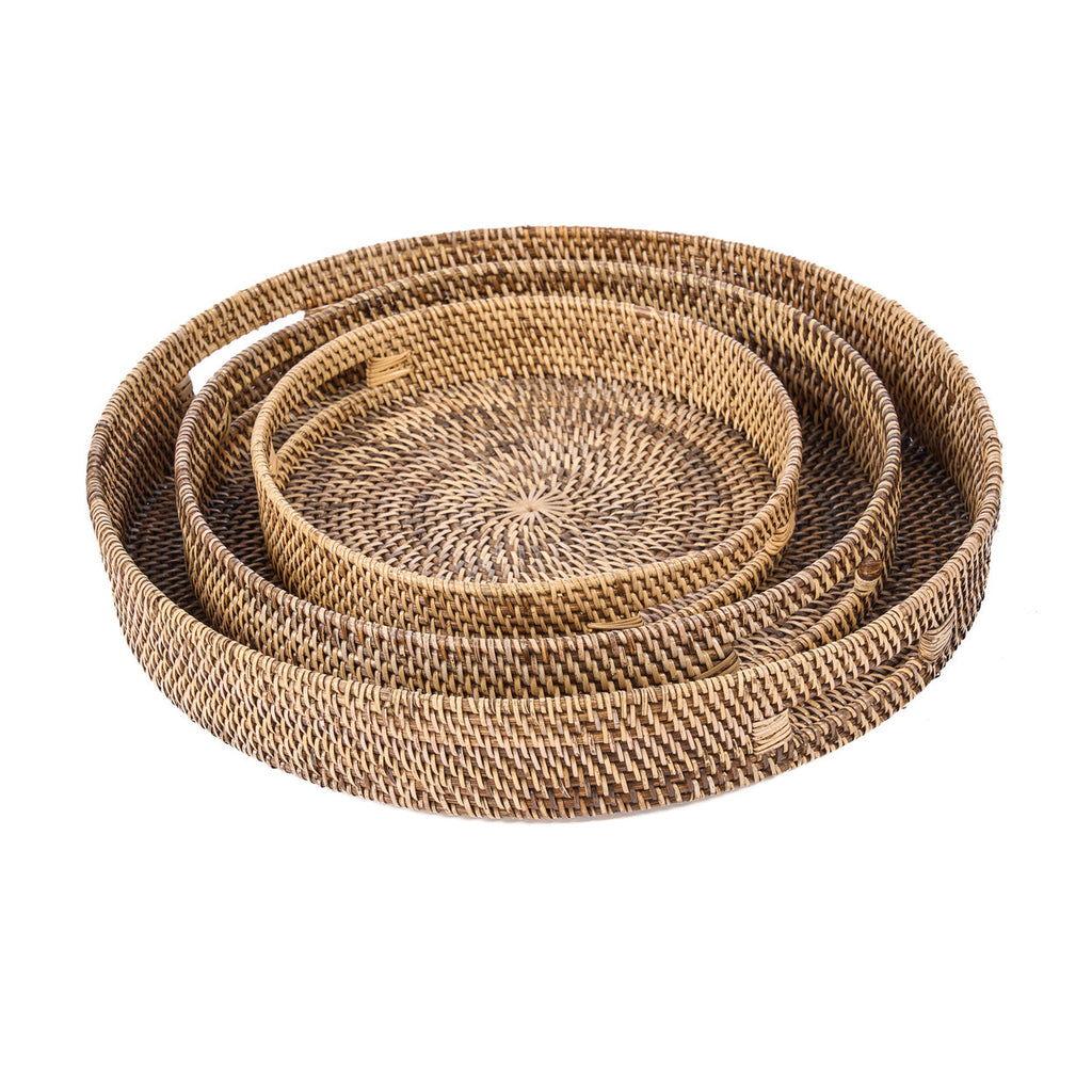 Colonial Carry-All Tray - Natural Brown - D 51, H 8 CM
