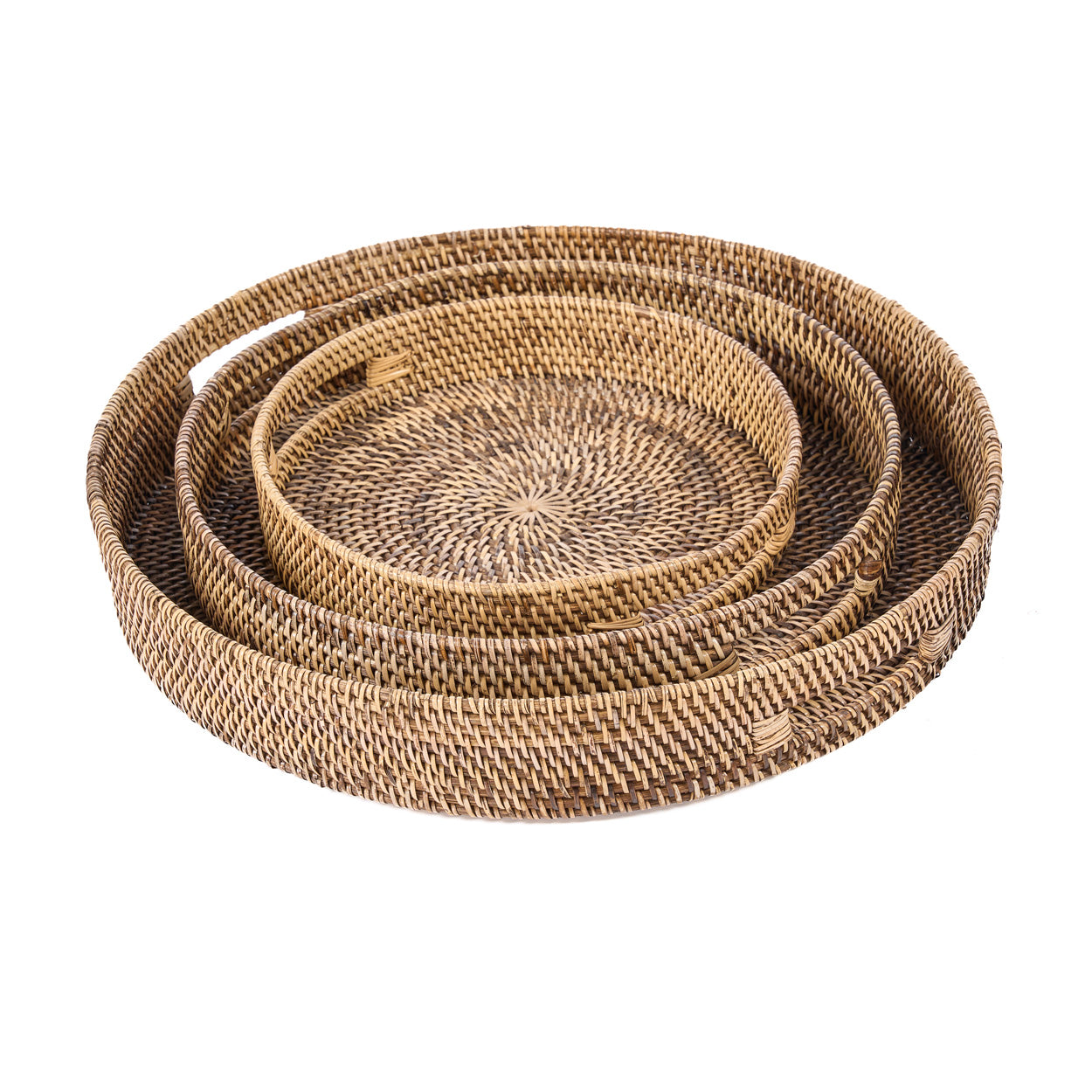 Colonial Carry-All Tray - Natural Brown - D 51, H 8 CM