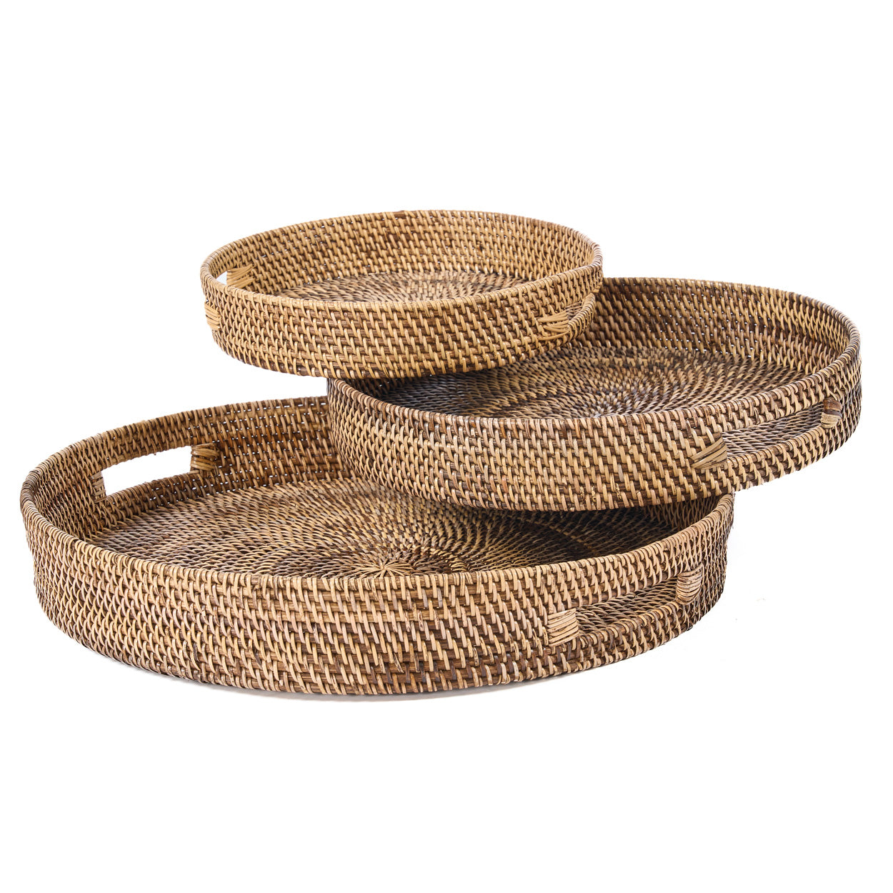 Colonial Carry-All Tray - Natural Brown - D 51, H 8 CM