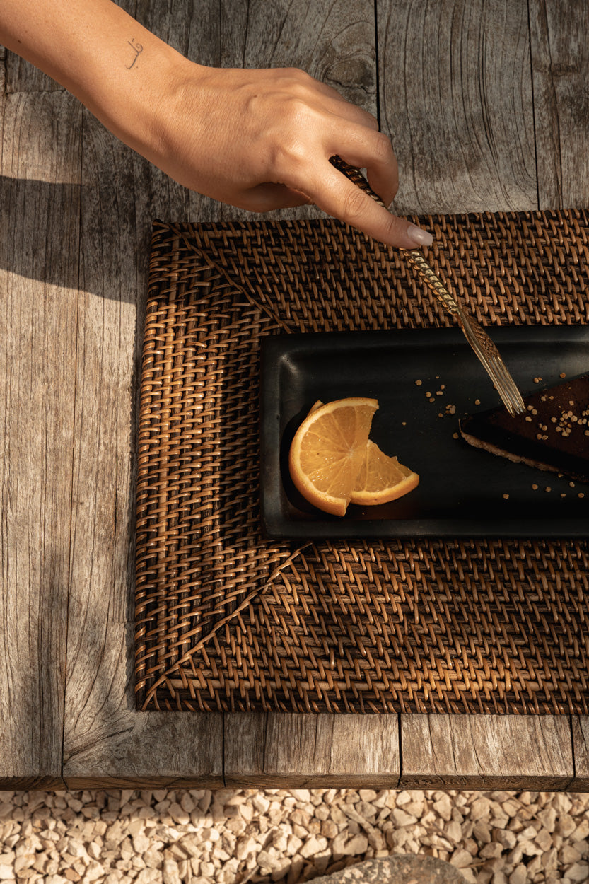 Colonial Placemat Rectangular - Natural Brown