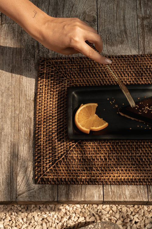 Colonial Placemat Rectangular - Natural Brown
