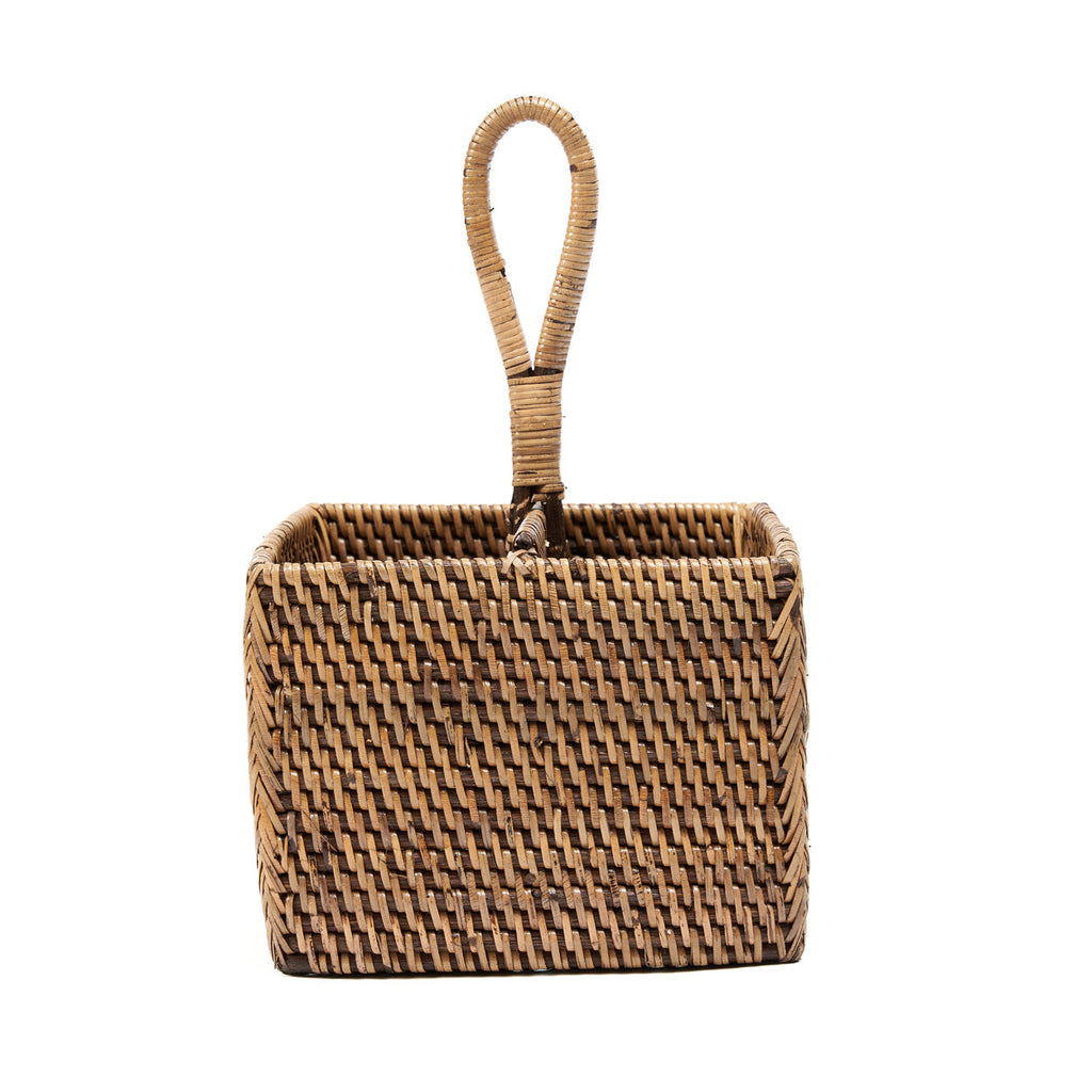Colonial Cutlery Caddy N°2 Rattan- Natural Brown