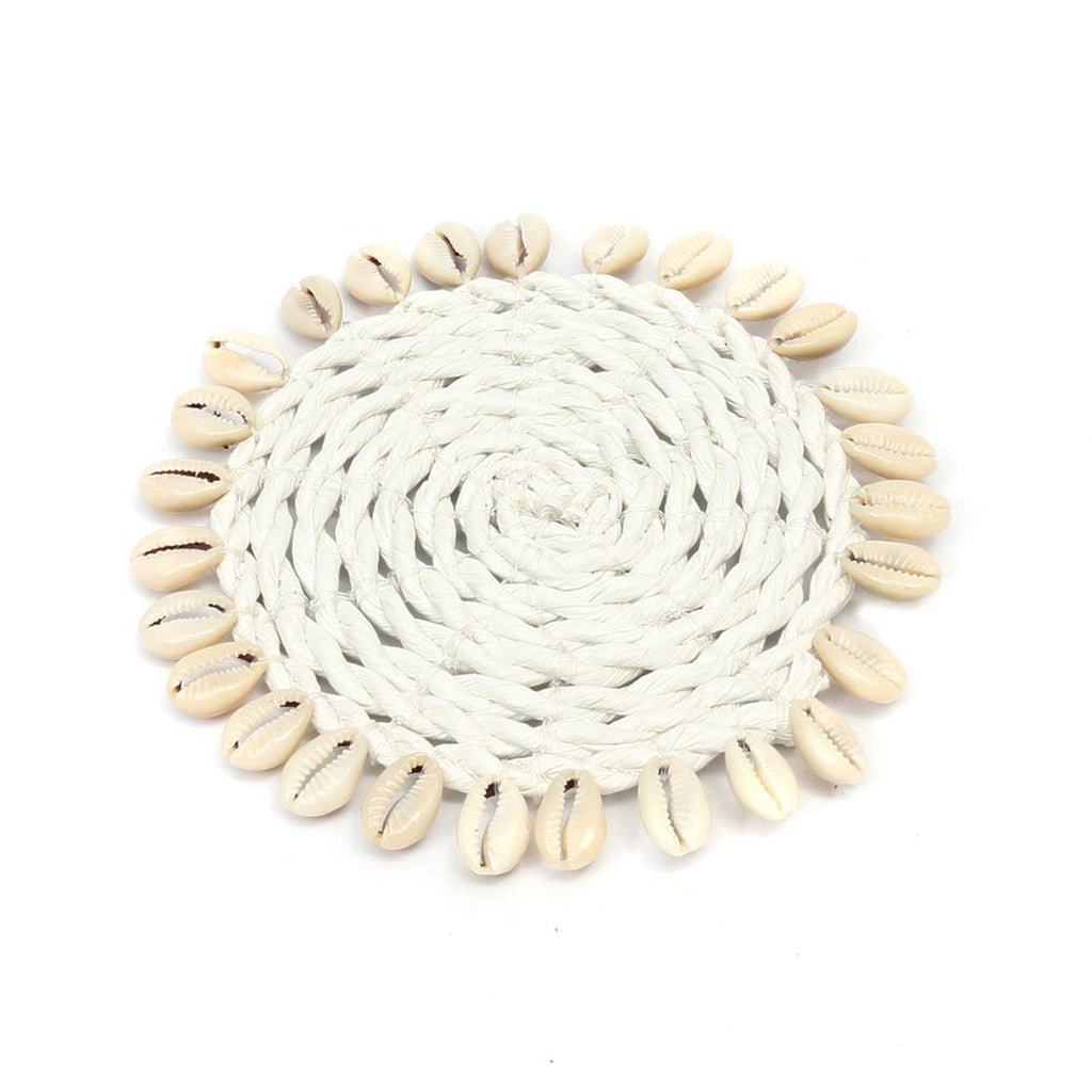 Seagrass Shell Coaster - White