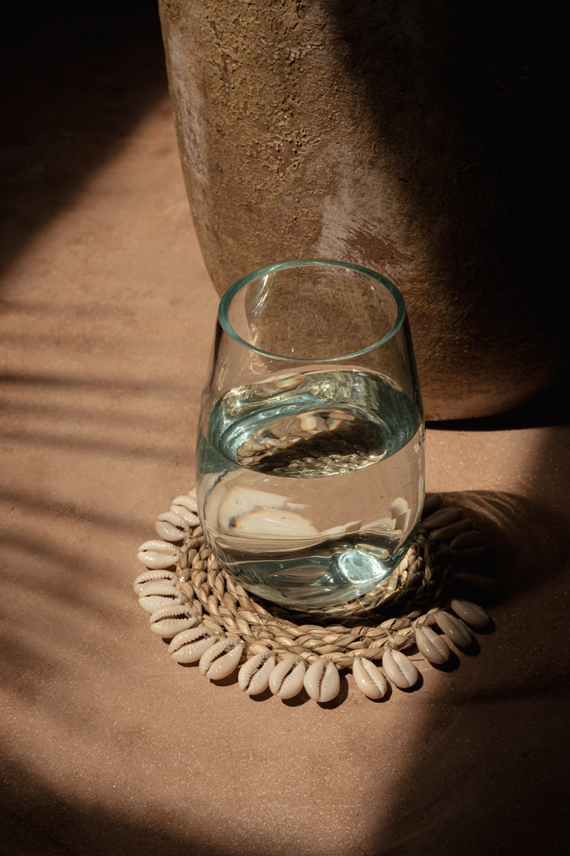Seagrass Shell Coaster - White