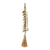 The Raffia Fishbone Keychain - Natural White Colonial style