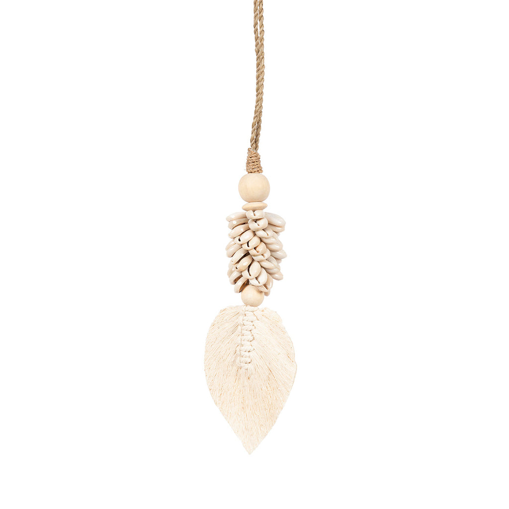 The Leaf & Shell Tassel - Natural, H 35 cm