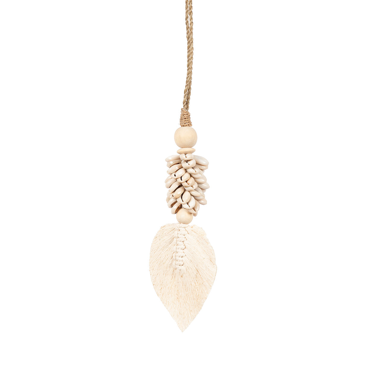 The Leaf & Shell Tassel - Natural, H 35 cm