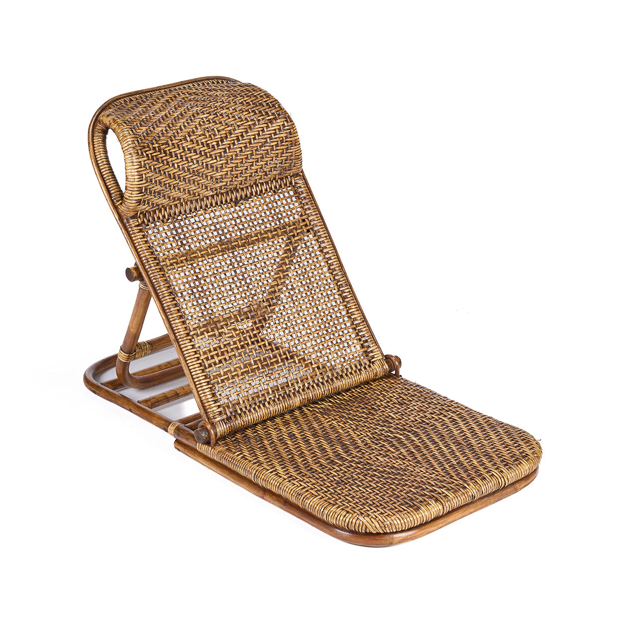 Colonial Floor Lounger Rattan - Dark Walnut
