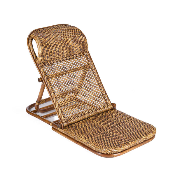 The Rattan Floor Lounger Colonial style - Dark Walnut