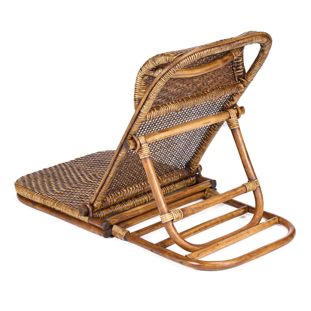 Colonial Floor Lounger Rattan - Dark Walnut