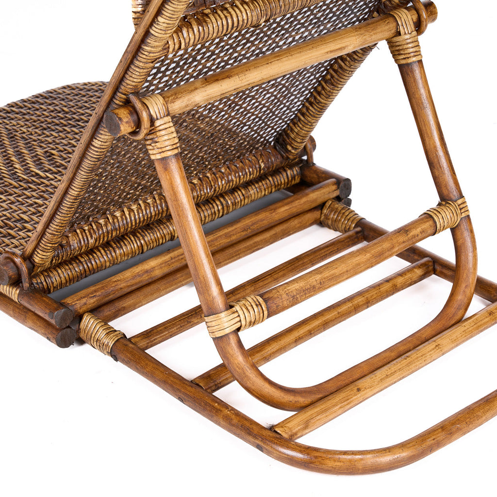 Colonial Floor Lounger Rattan - Dark Walnut