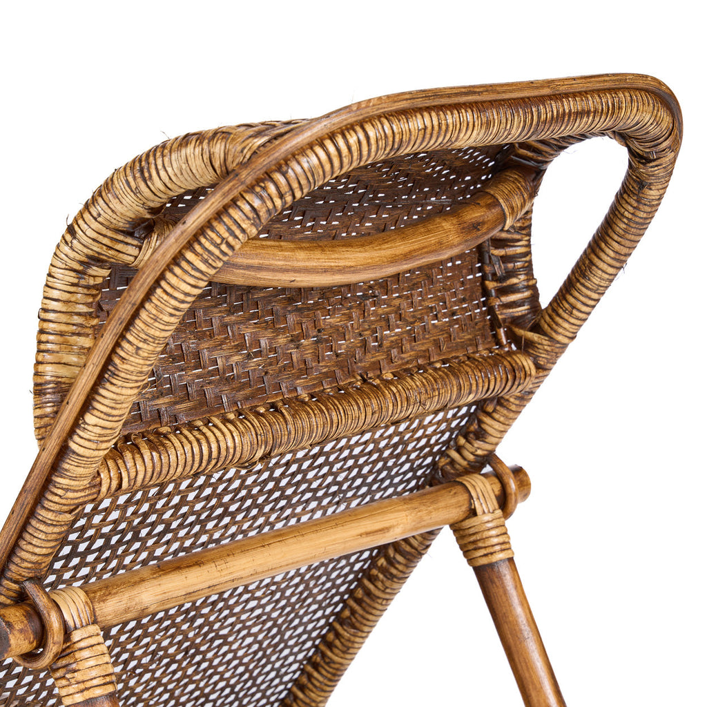 Colonial Floor Lounger Rattan - Dark Walnut