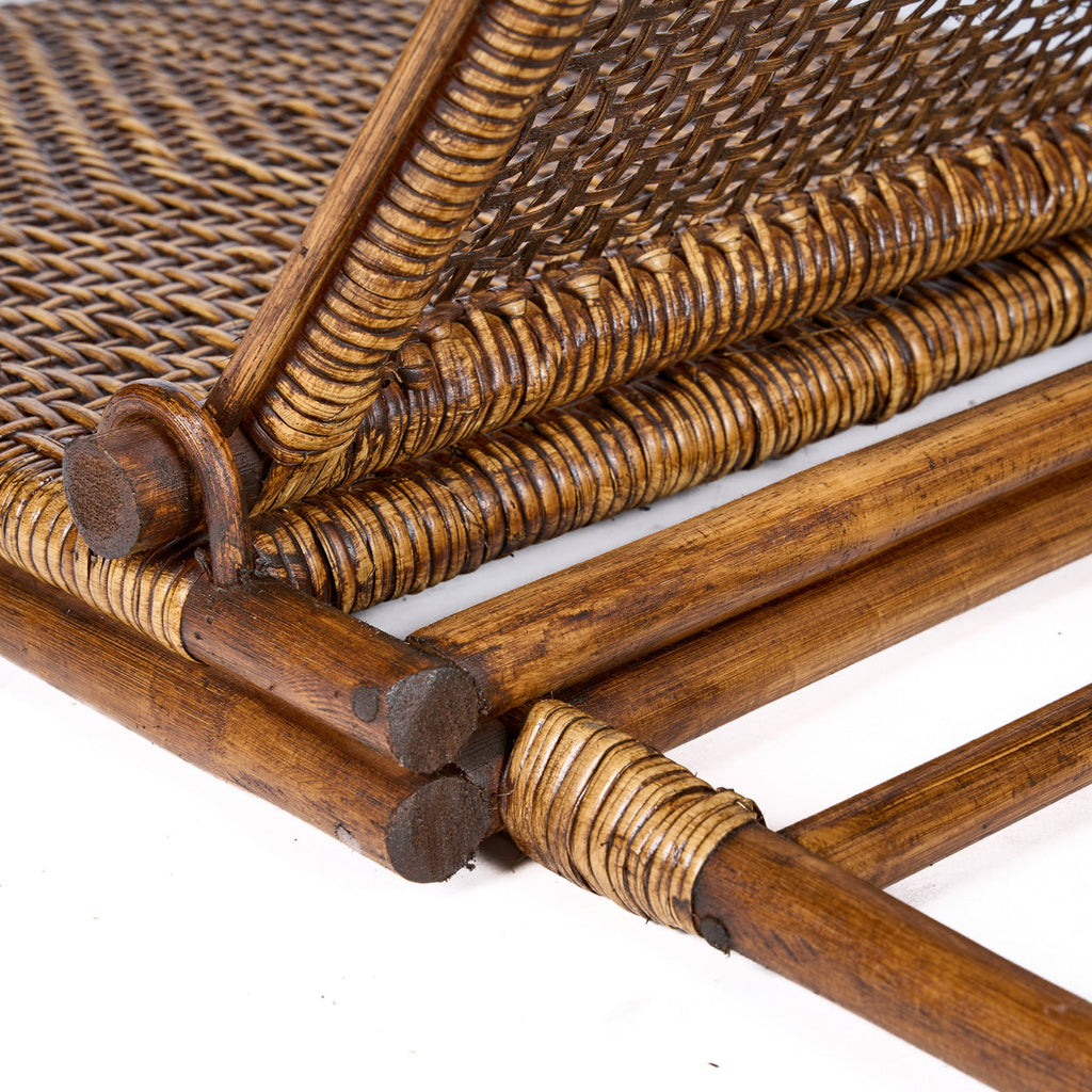 Colonial Floor Lounger Rattan - Dark Walnut