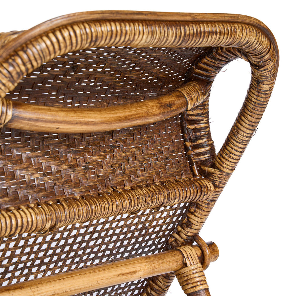 Colonial Floor Lounger Rattan - Dark Walnut