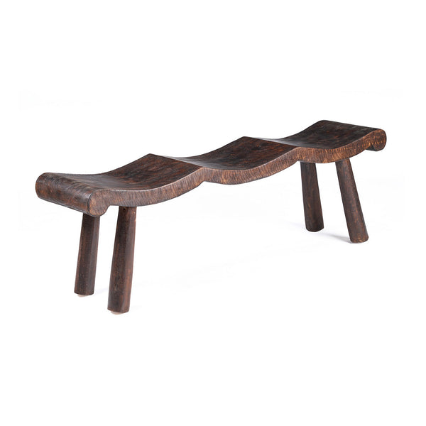 The Lombok Wave Bench - Dark Brown - M