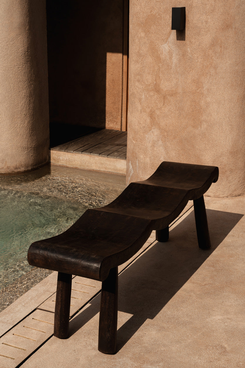 The Lombok Wave Bench - Dark Brown - M