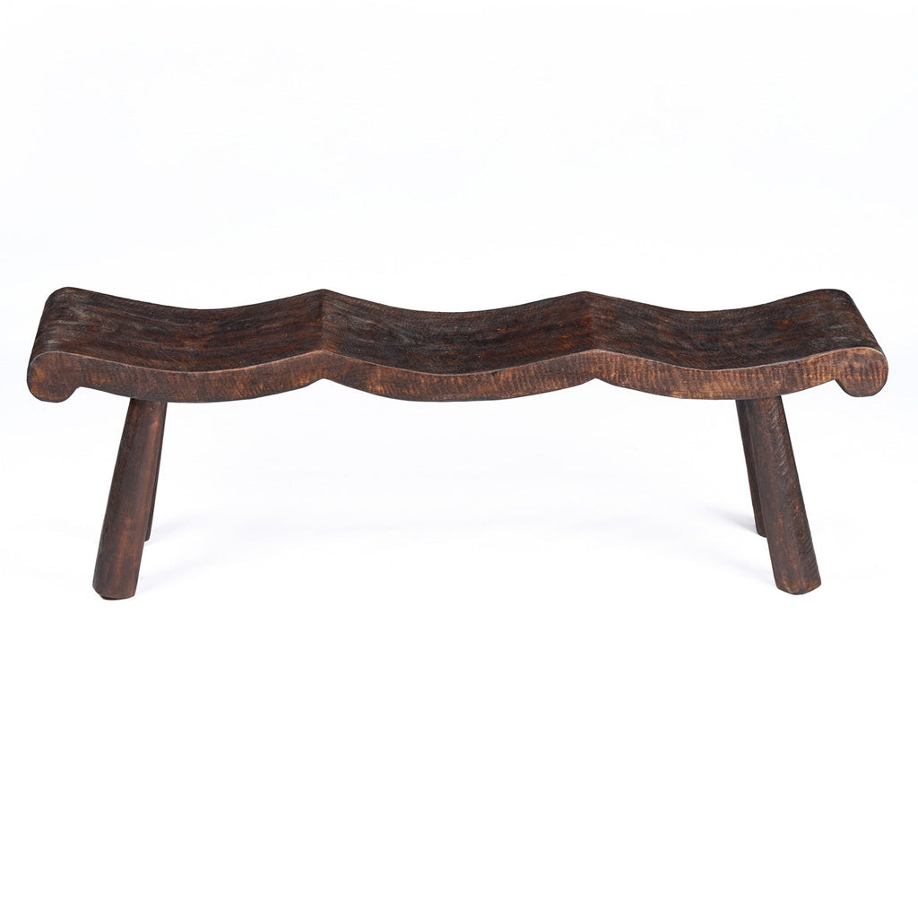 The Lombok Wave Bench - Dark Brown - M