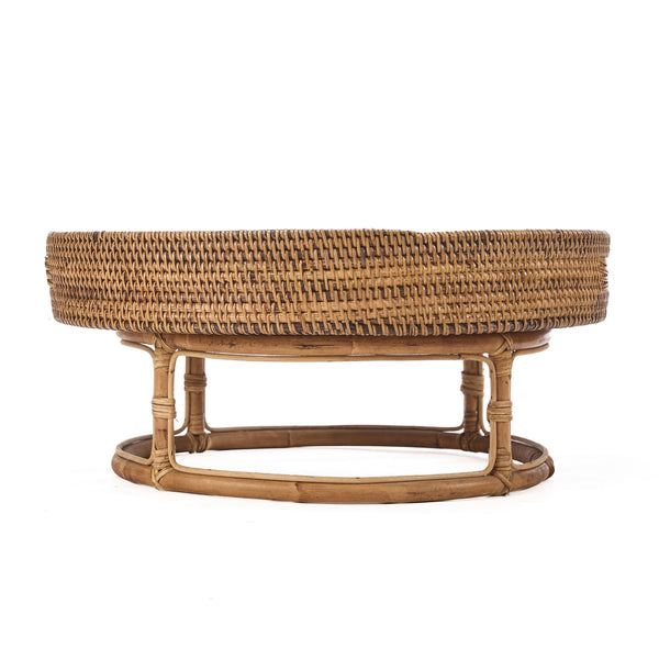 The Rattan Rise Colonial Tray - Natural Brown, 50 CM