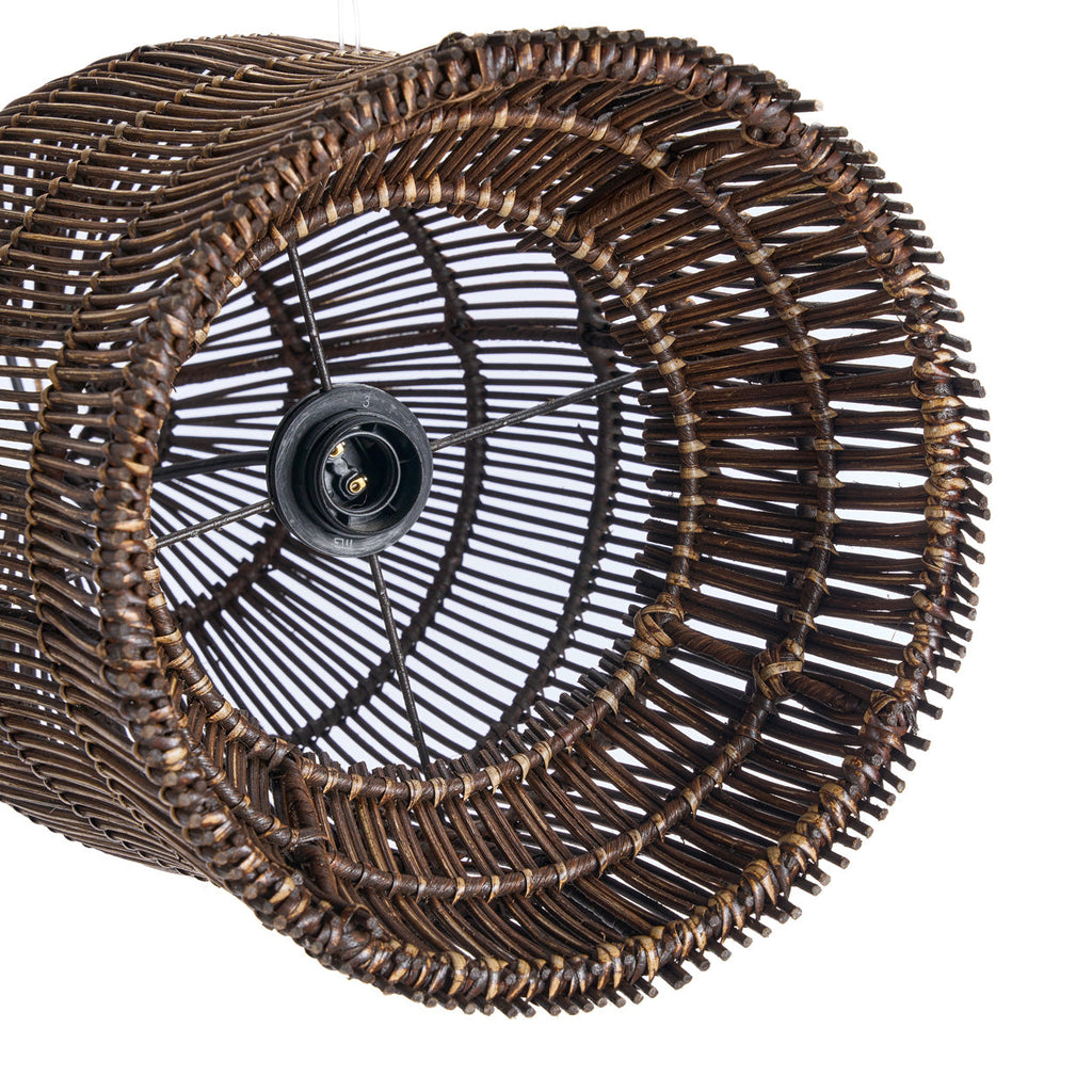 Colonial Pendant Woven Bell  - Dark Walnut - D 30, H 50 CM