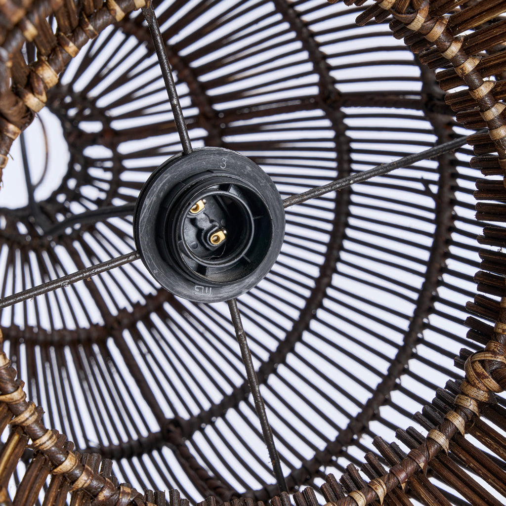 Colonial Pendant Woven Bell  - Dark Walnut - D 30, H 50 CM