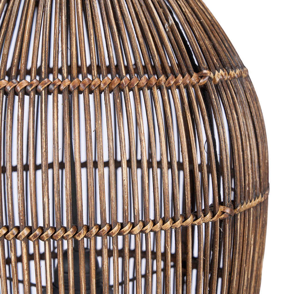 Colonial Pendant Woven Bell  - Dark Walnut - D 30, H 50 CM