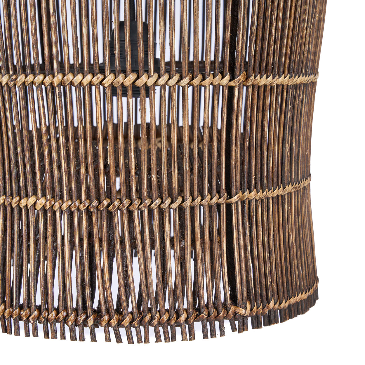 Colonial Pendant Woven Bell  - Dark Walnut - D 30, H 50 CM