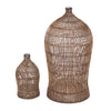 Colonial Pendant Woven Bell  - Dark Walnut - D 30, H 50 CM