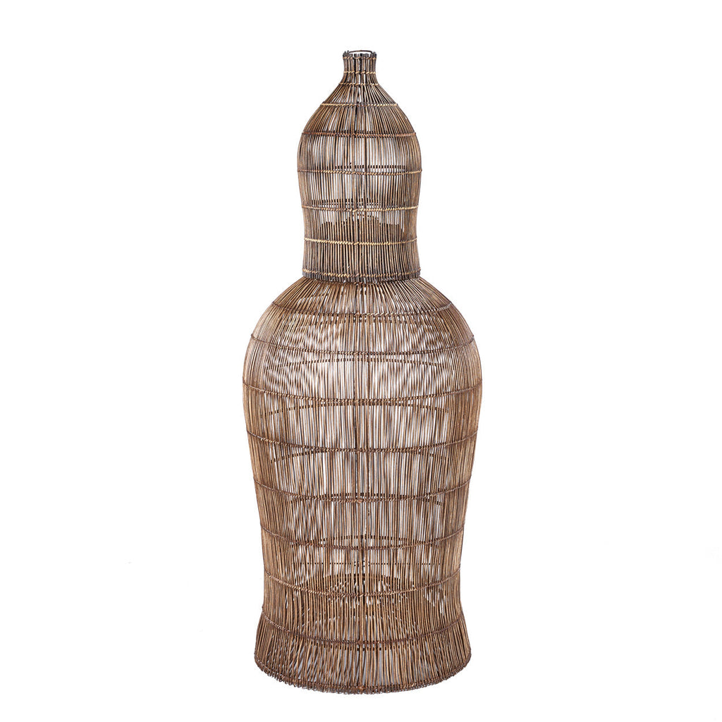 Colonial Pendant Woven Bell  - Dark Walnut - D 30, H 50 CM