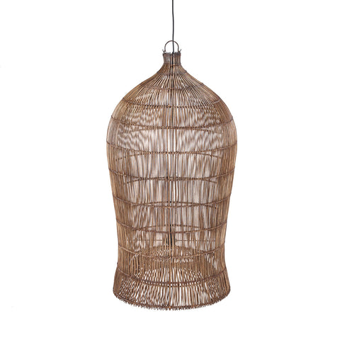 The Woven Bell Colonial Pendant - Dark Walnut - XL, 60 x 60, H 112 CM