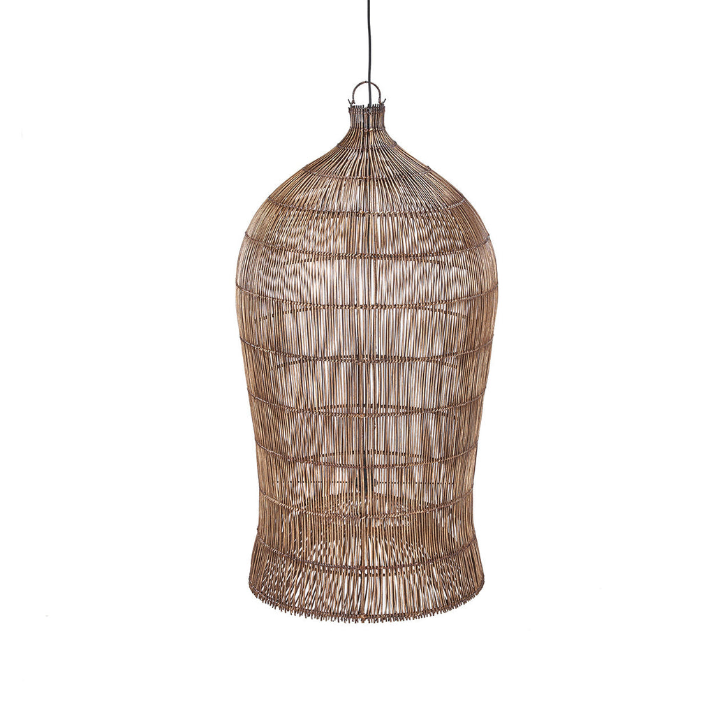 Colonial Pendant Woven Bell - Dark Walnut - XL, 60 x 60, H 112 CM