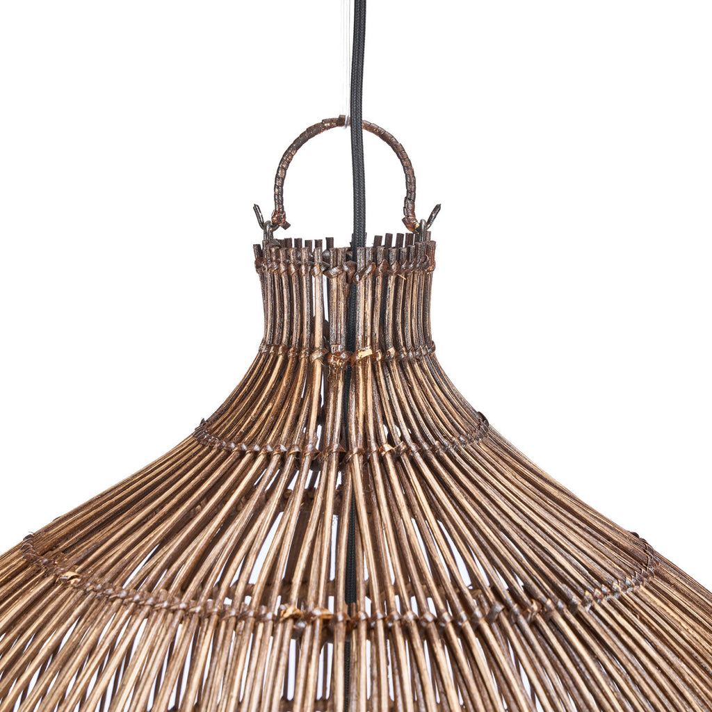 Colonial Pendant Woven Bell - Dark Walnut - XL, 60 x 60, H 112 CM