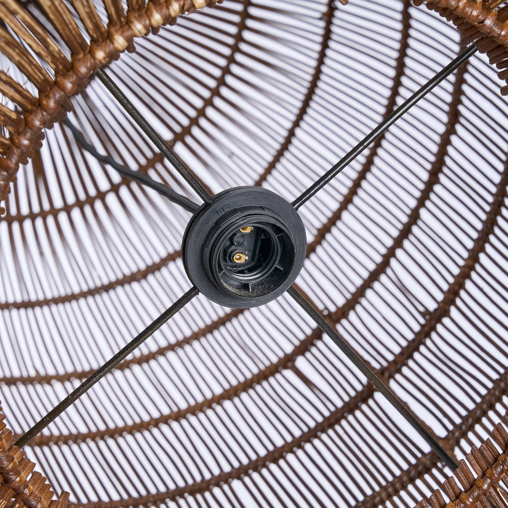 Colonial Pendant Woven Bell - Dark Walnut - XL, 60 x 60, H 112 CM