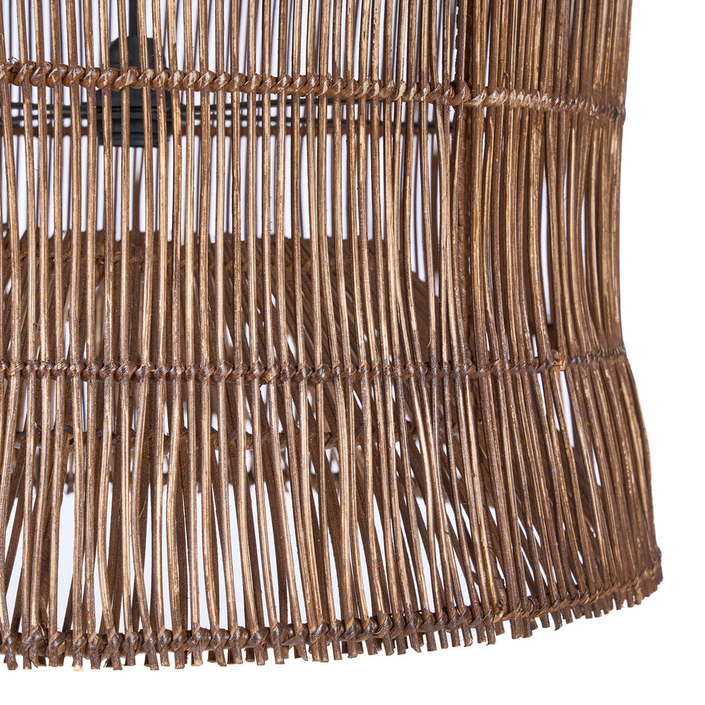 Colonial Pendant Woven Bell - Dark Walnut - XL, 60 x 60, H 112 CM
