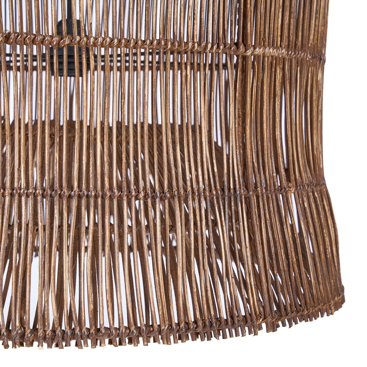 Colonial Pendant Woven Bell - Dark Walnut - XL, 60 x 60, H 112 CM