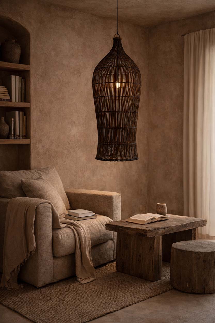Colonial Pendant, Oasis Tower  - Dark Walnut - XL, 35 x 35, H 102 CM
