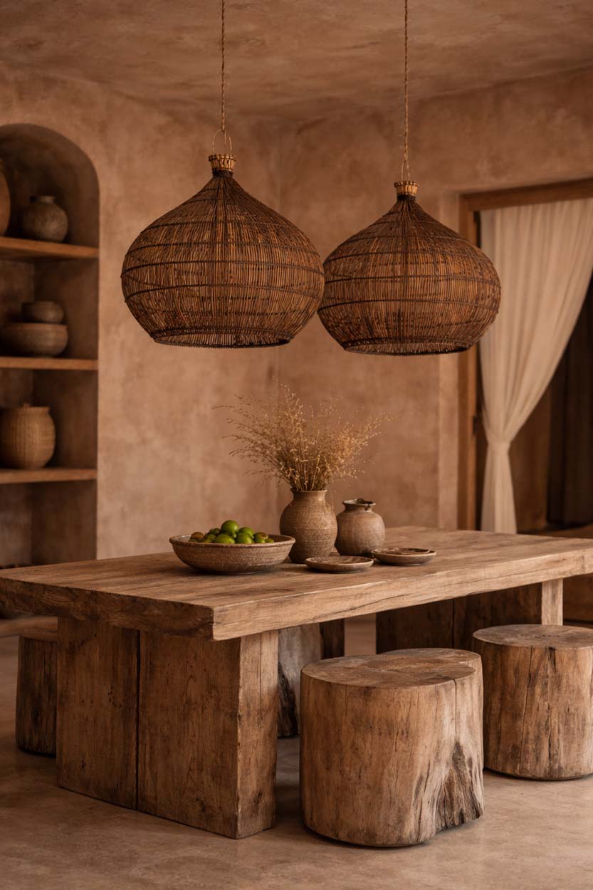Colonial Pendant, Desert Gourd - Dark Walnut - D 70, H 62 CM