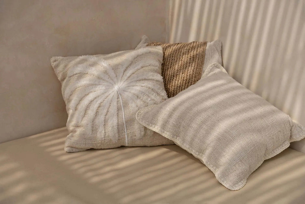 The Isla Palm Cushion Cover 50 x 50 cm - Natural White