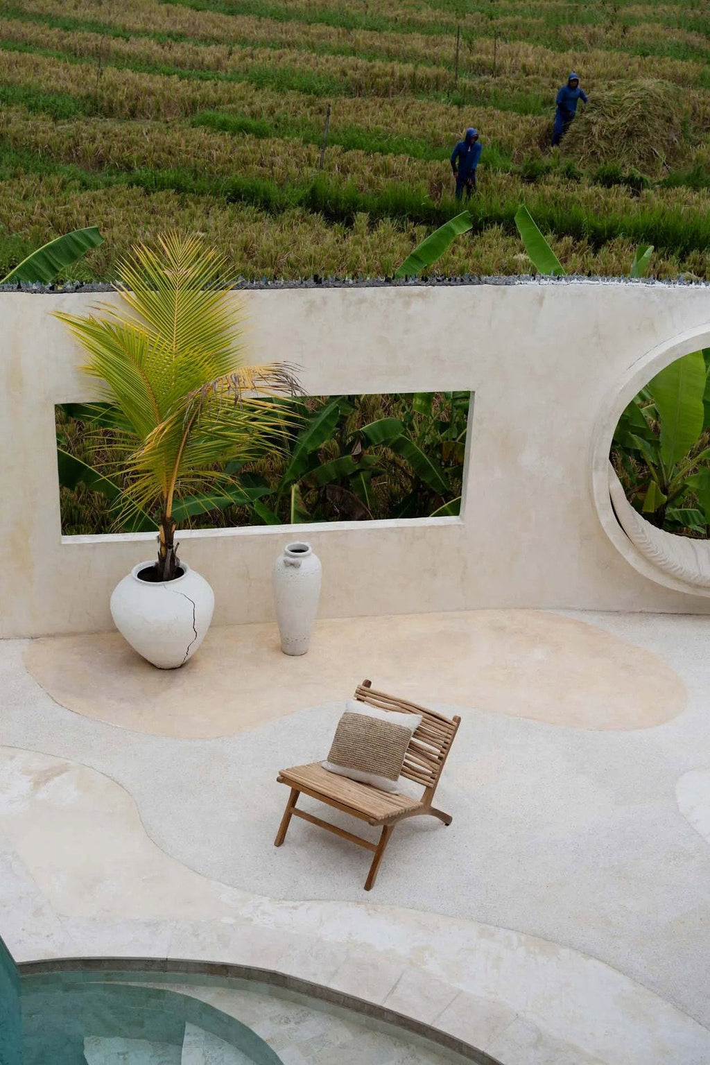 The Raffia Stamp Cushion Cover - Natural, 50 x 50 cm