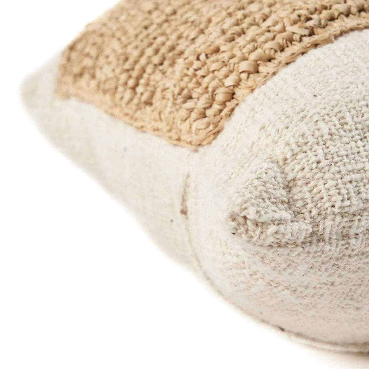 The Raffia Stamp Cushion Cover - Natural, 50 x 50 cm