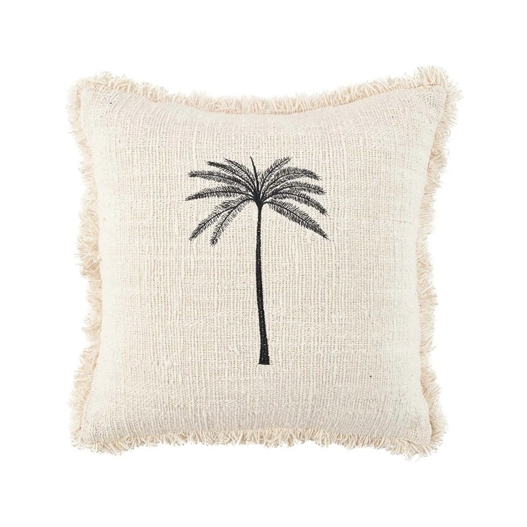 The Gili Palm Cushion Cover 50 x 50 CM - Natural Black